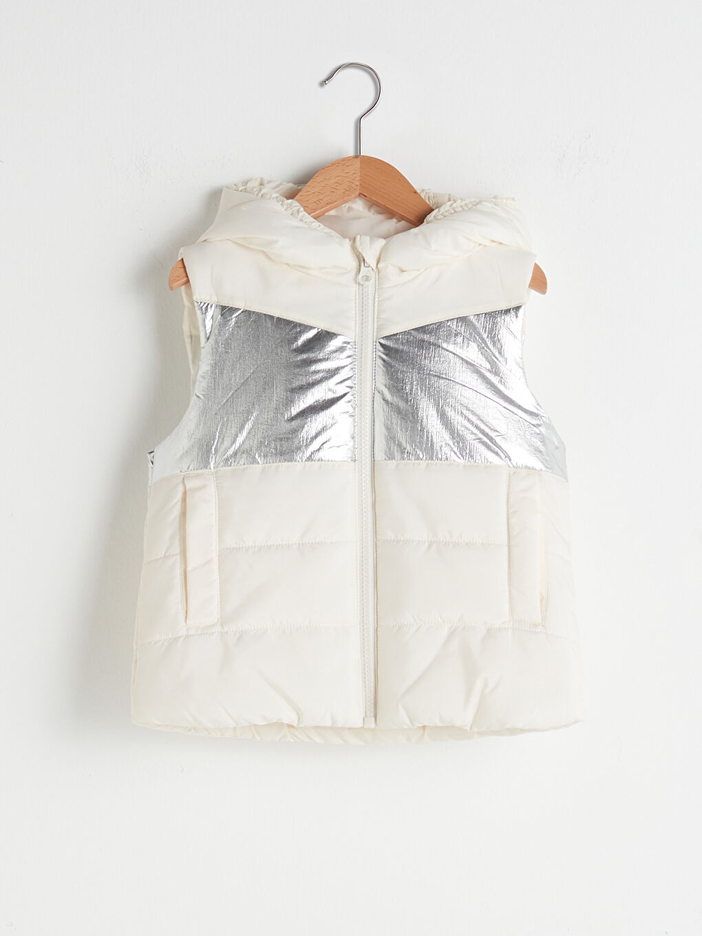 Hooded Girls' Puffer Gilet-5