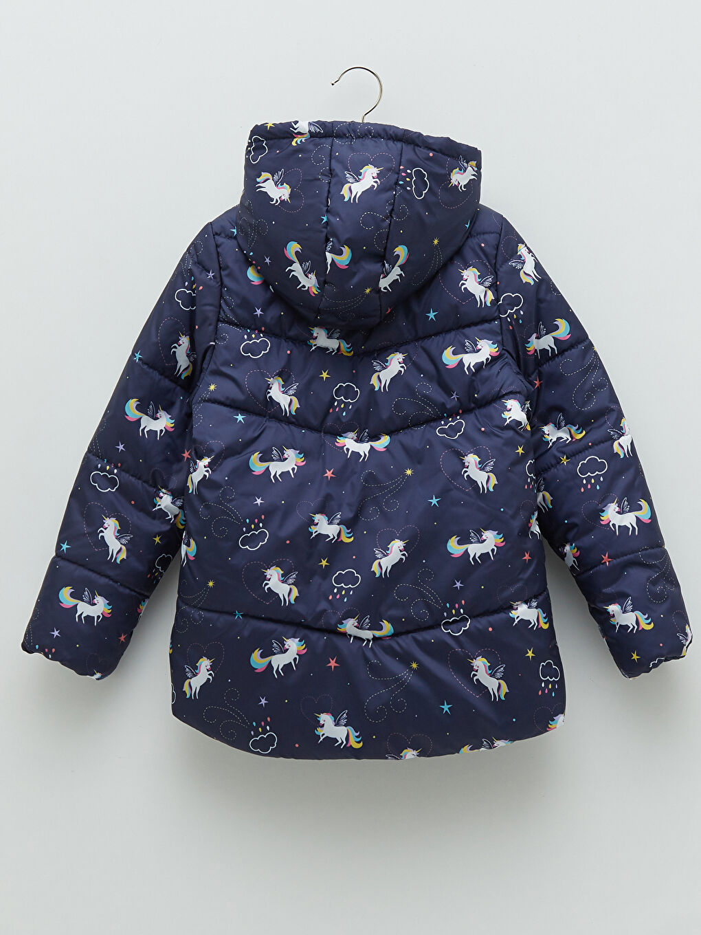 Hooded Printed Girl Coat-1