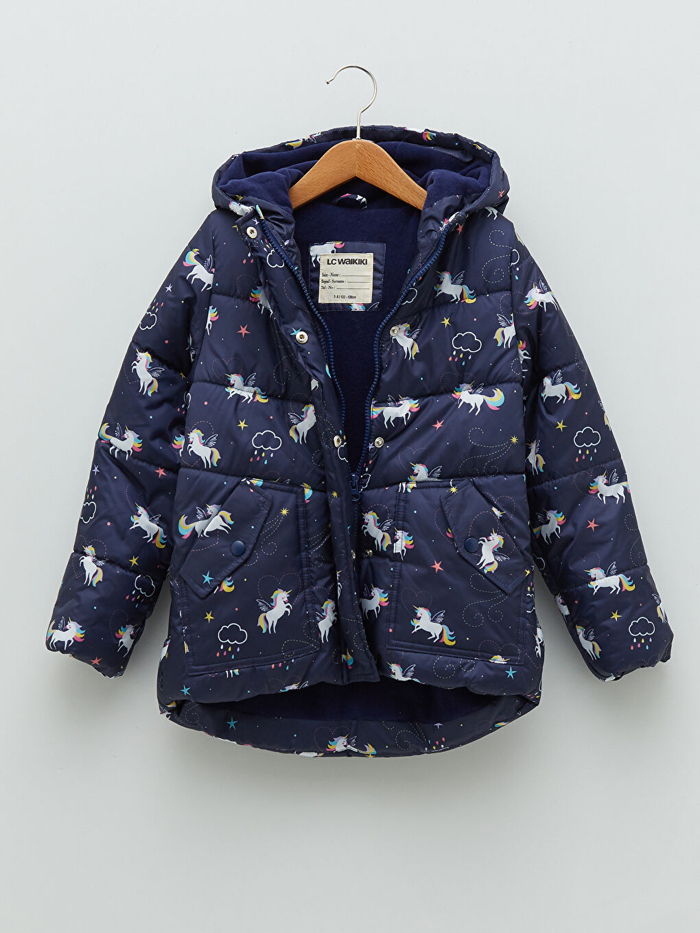 Hooded Printed Girl Coat-2