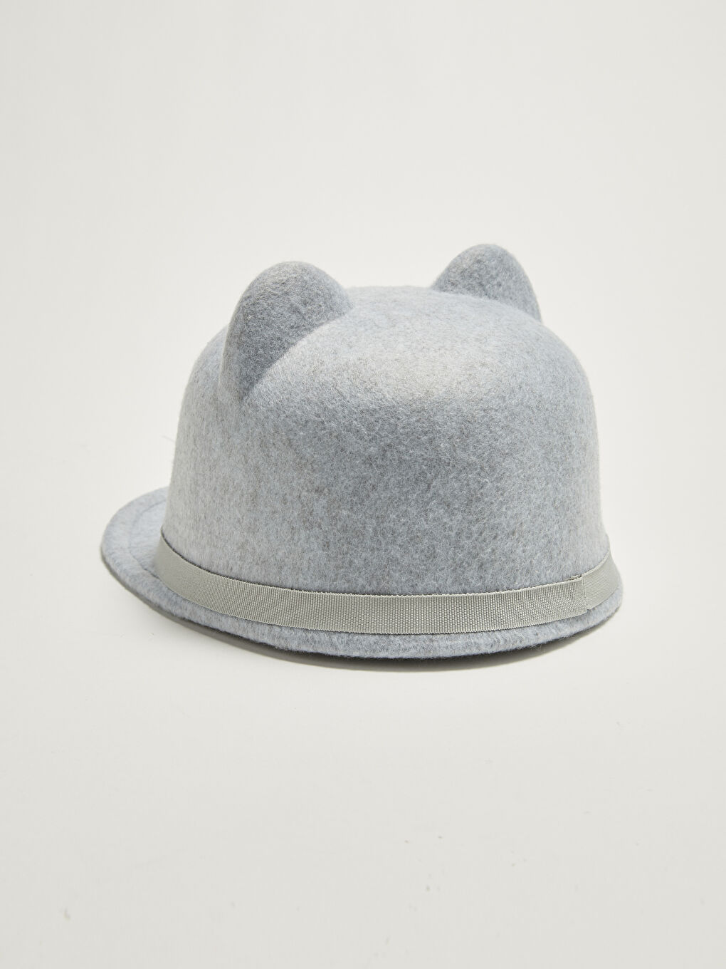 Gri Kız Çocuk Kaşe Binici Şapkası-1