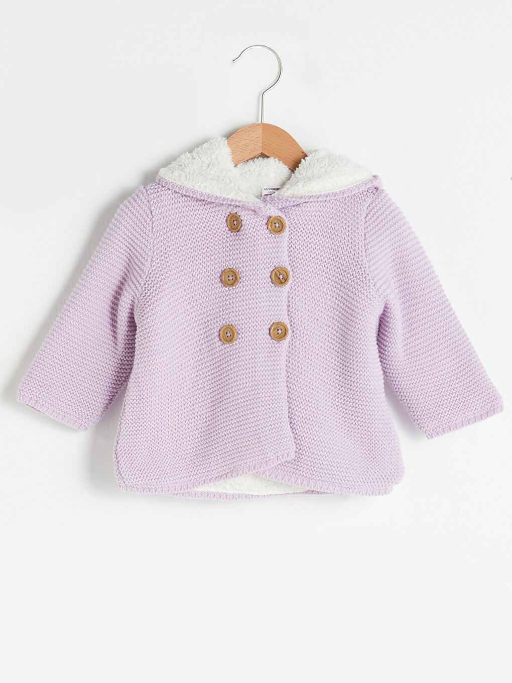 Cardigan en Tricot à Boutons pour Bébé Fille à Manches Longues avec Capuche