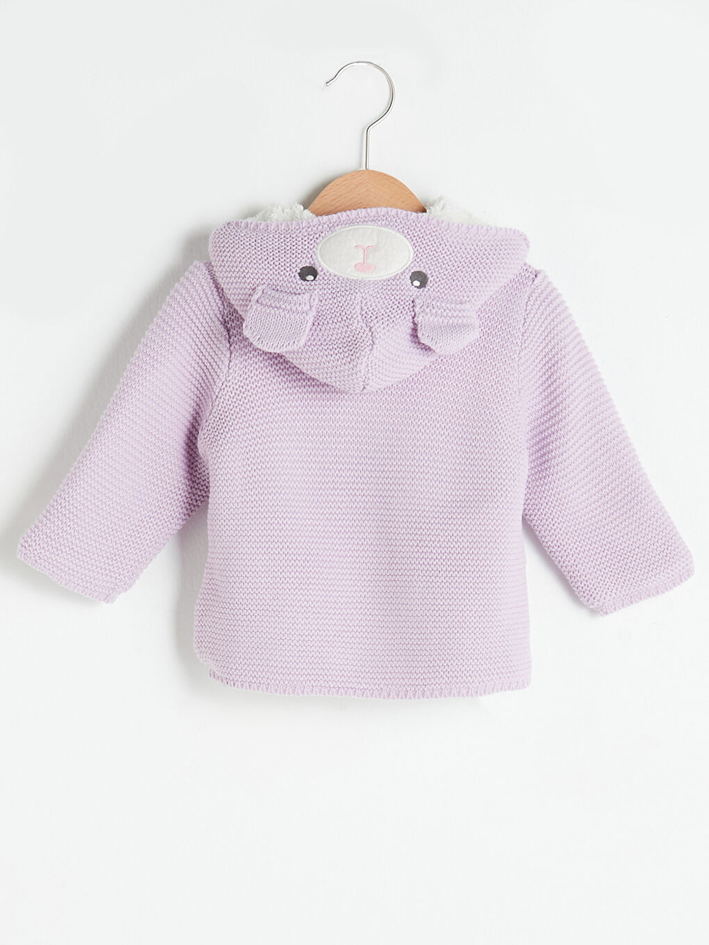 Cardigan en Tricot à Boutons pour Bébé Fille à Manches Longues avec Capuche-1
