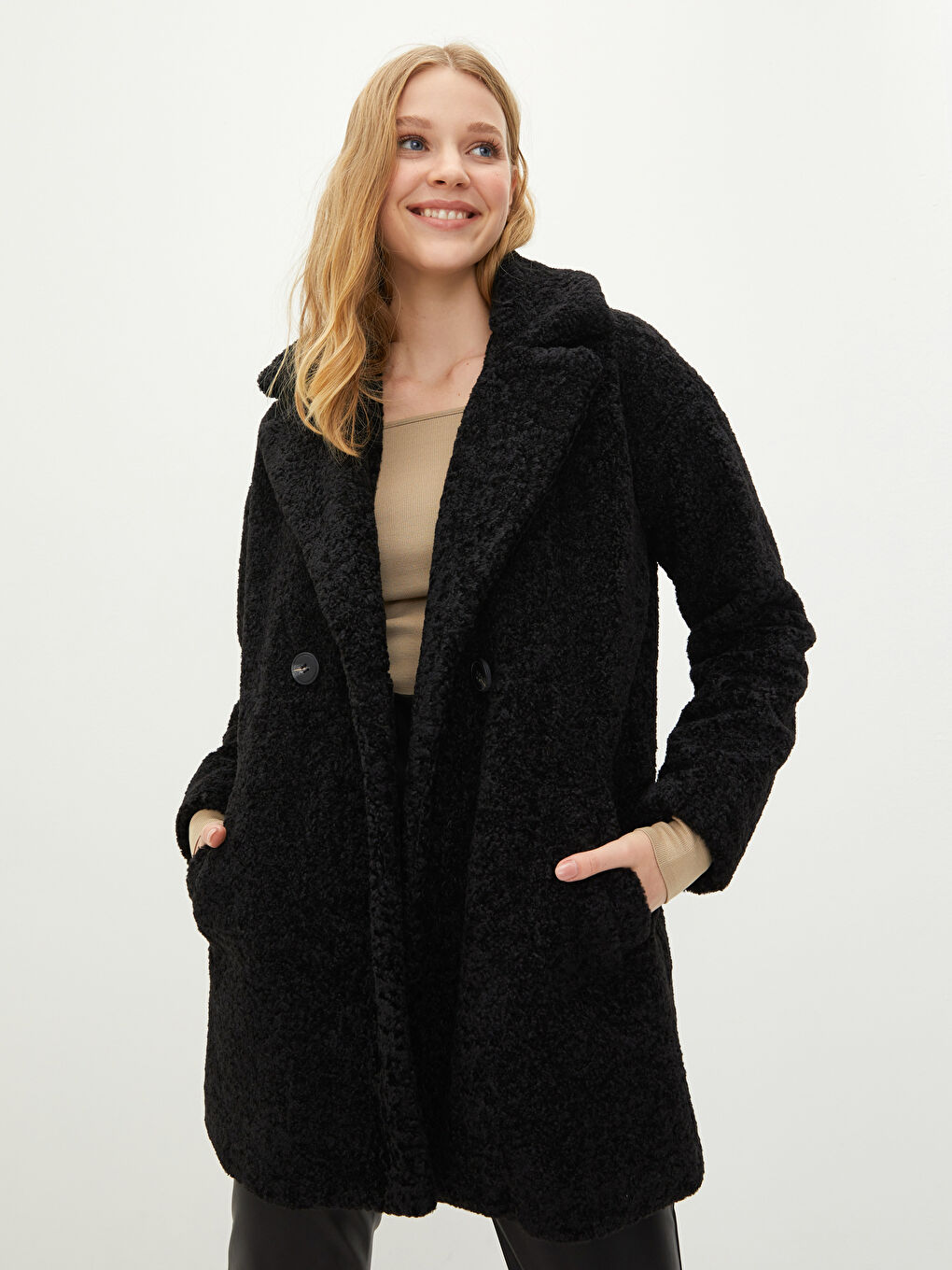 LCW Vision Mantel für Damen mit Knopfleiste und Jackenkragen -W10399Z8-CVL