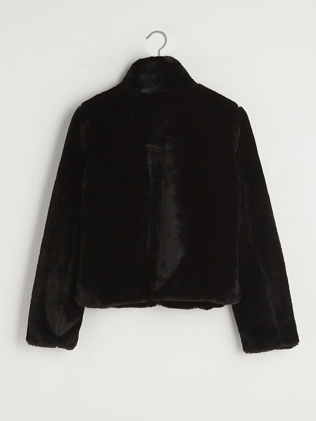 Пальто Женское Толстое Плюшевое С Длинным Рукавом С Воротником-Трубой И Карманами-5