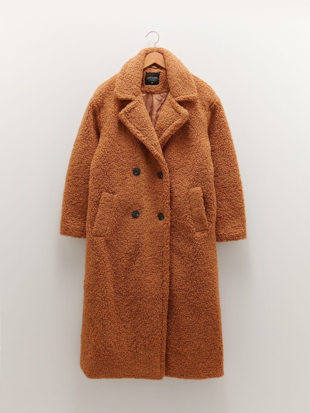 LCW Vision Manteau en Peluche à Col Veste avec Poches Détail pour Femmes -W10402Z8-JJL