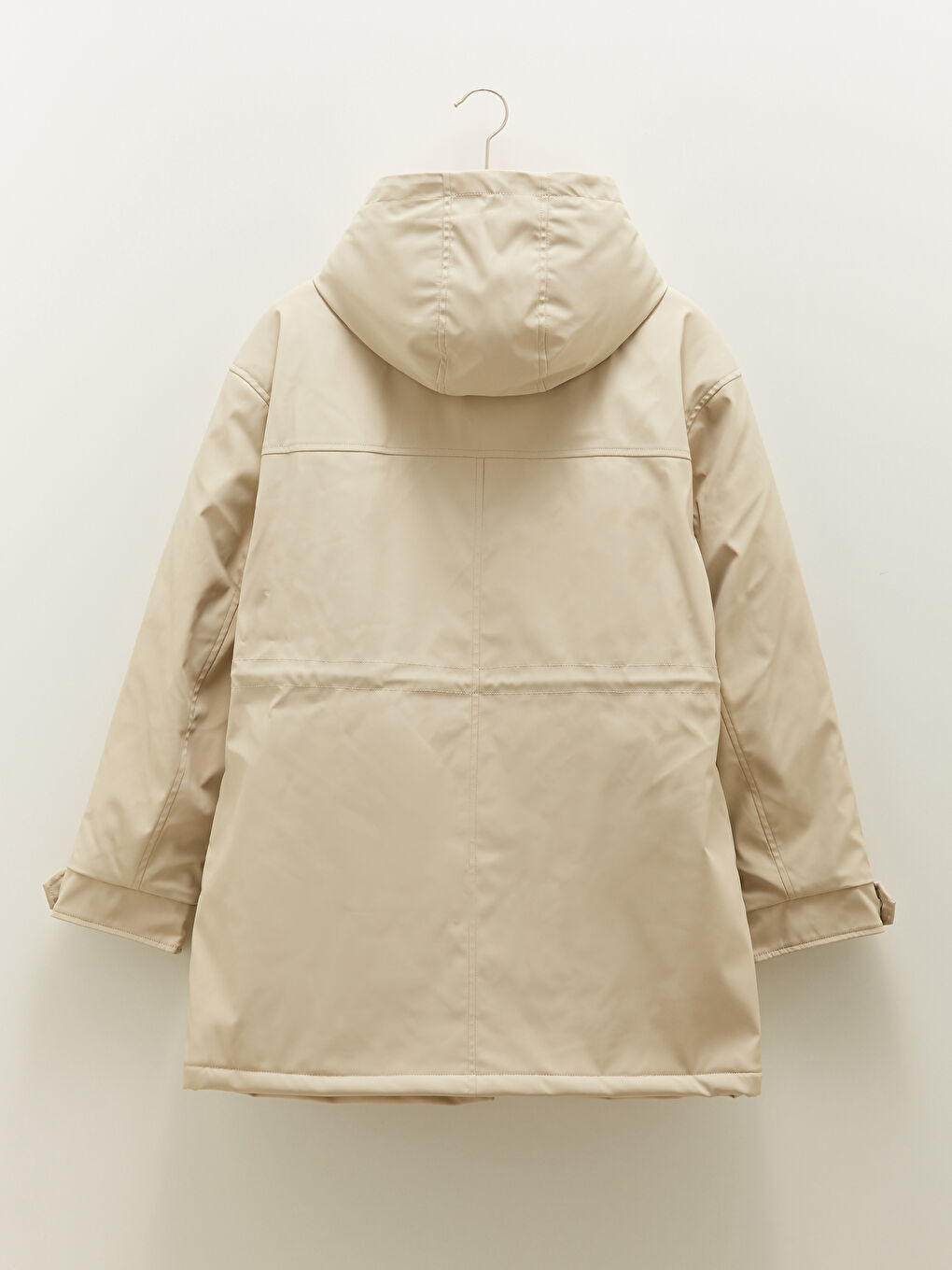 Mit Kapuze Gerader Langarm Frauen Parka-7