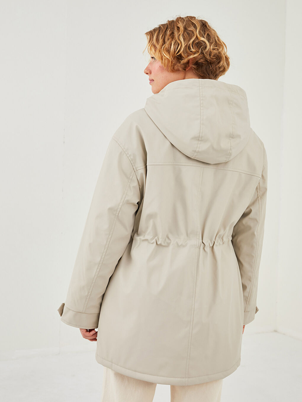 Mit Kapuze Gerader Langarm Frauen Parka-5