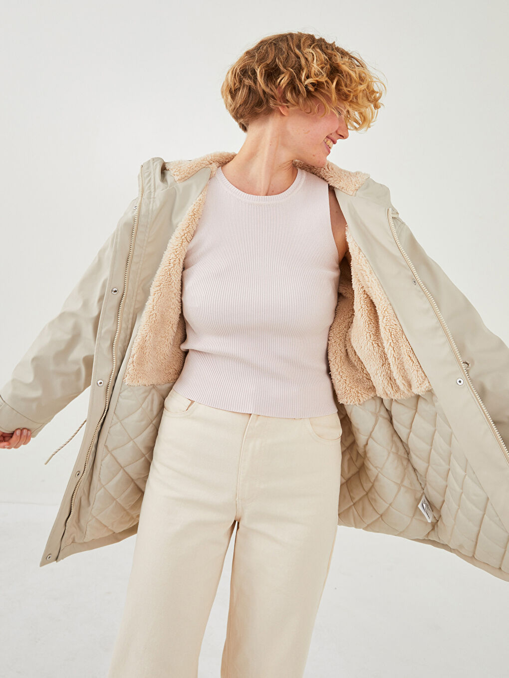 Mit Kapuze Gerader Langarm Frauen Parka