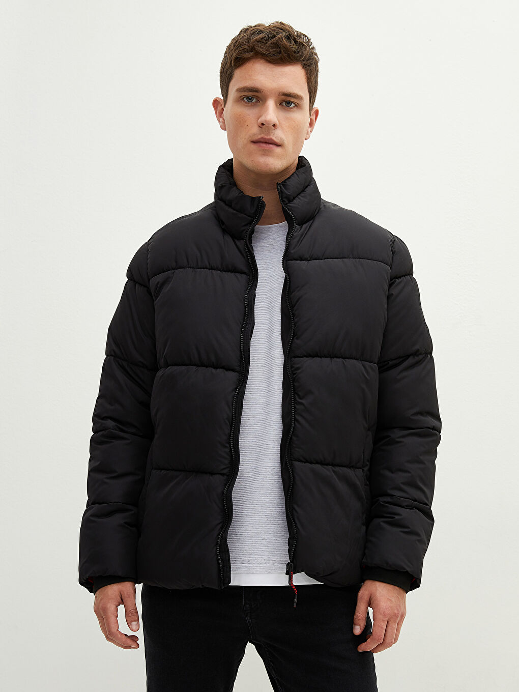 Loose Fit Turtle Neck Thick Men's Puffer-1