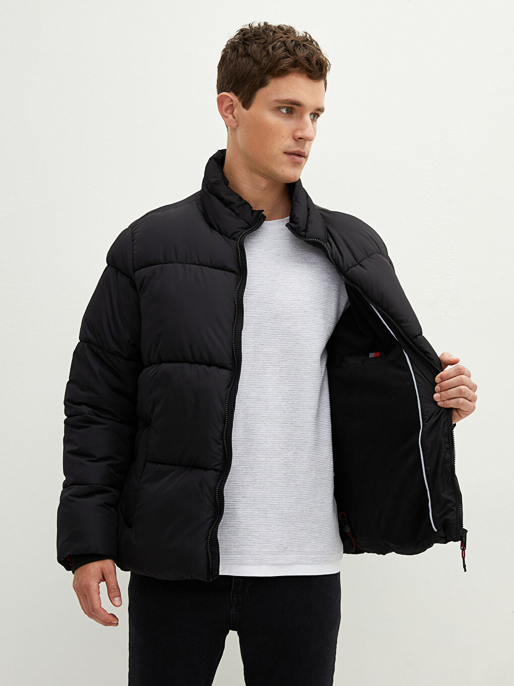 Loose Fit Turtle Neck Thick Men's Puffer-3