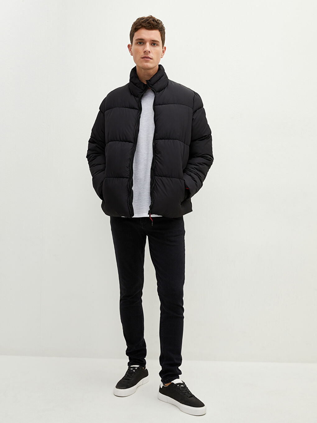 Loose Fit Turtle Neck Thick Men's Puffer-4