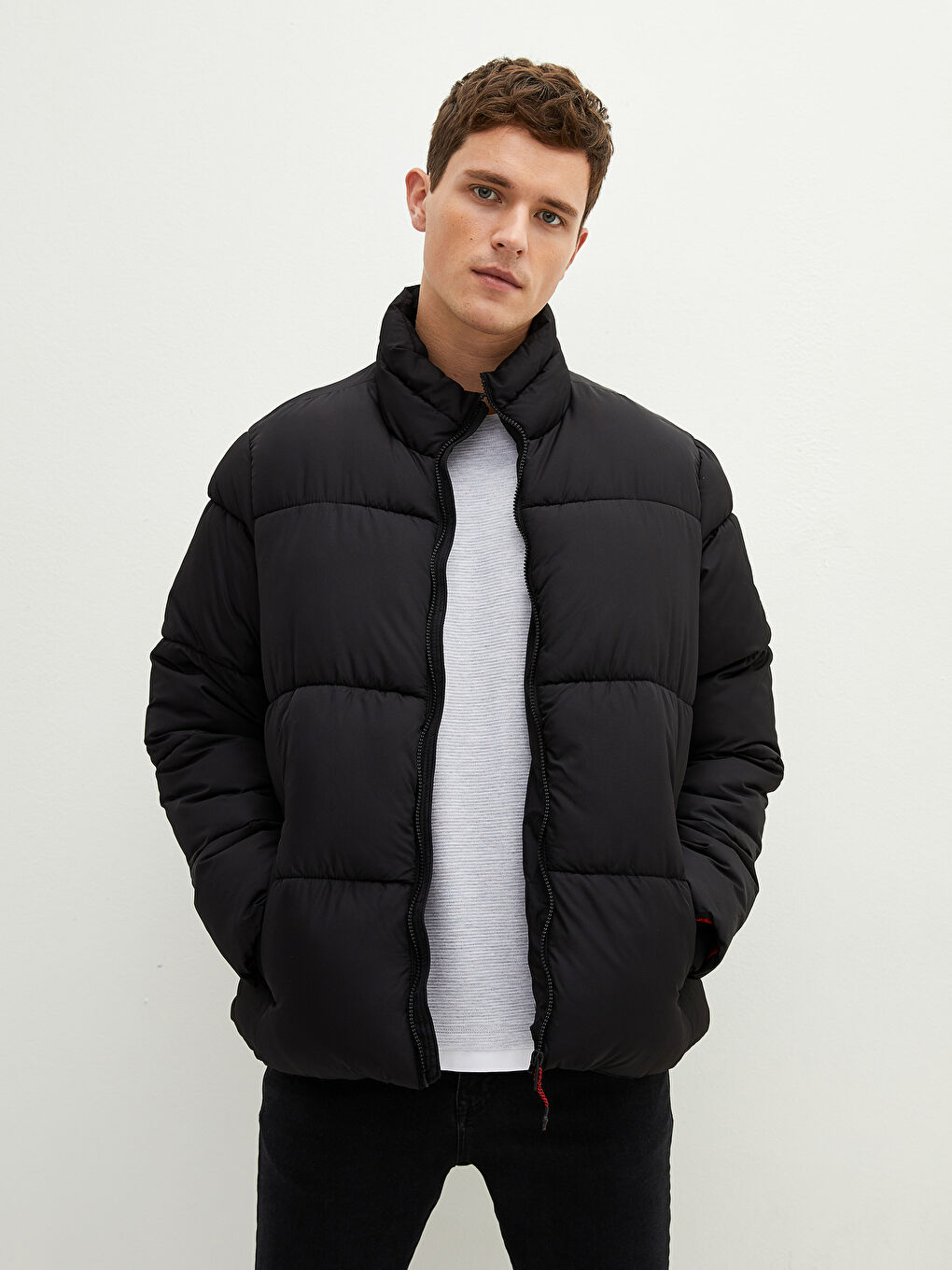 Loose Fit Turtle Neck Thick Men's Puffer-6