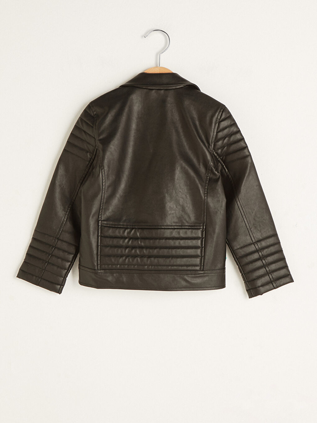 Veste Garçon en Simili Cuir à Col de Chemise-1