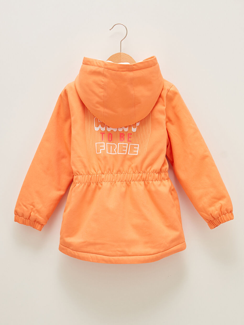 LCW Kids Mercan Kapüşonlu Baskılı Kız Çocuk Parka - 1