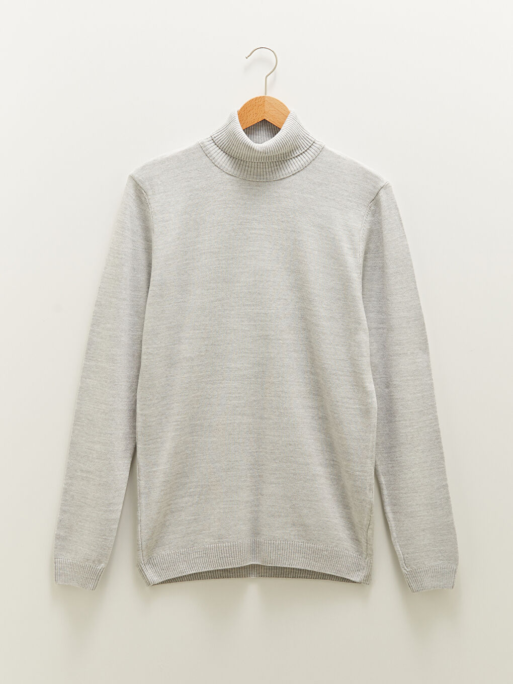 سترة تريكو كم طويل رفيع ياقة هاي نيك للرجال-5