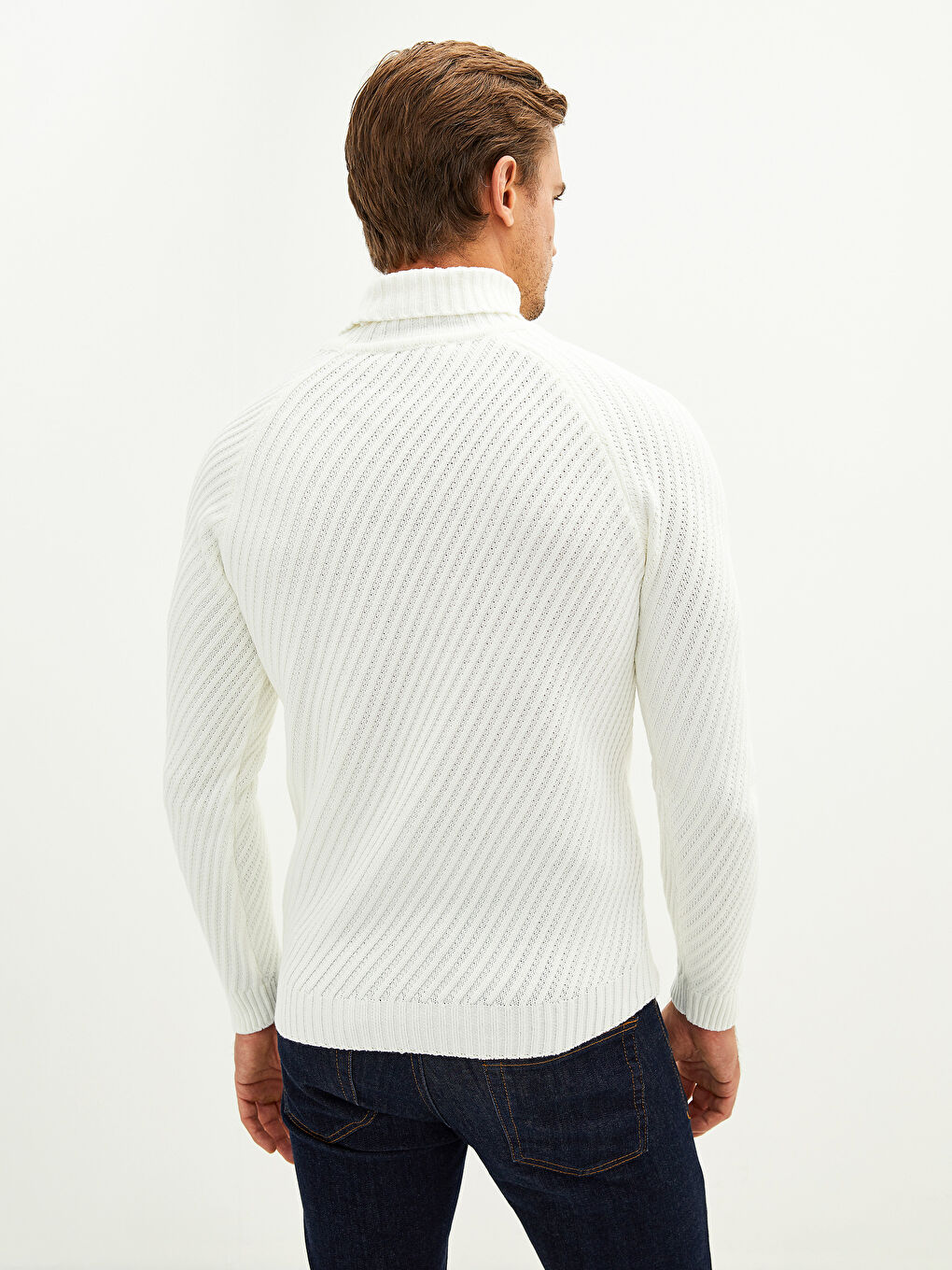 Rollkragen Langarm Dicker Herren Strickpullover-5