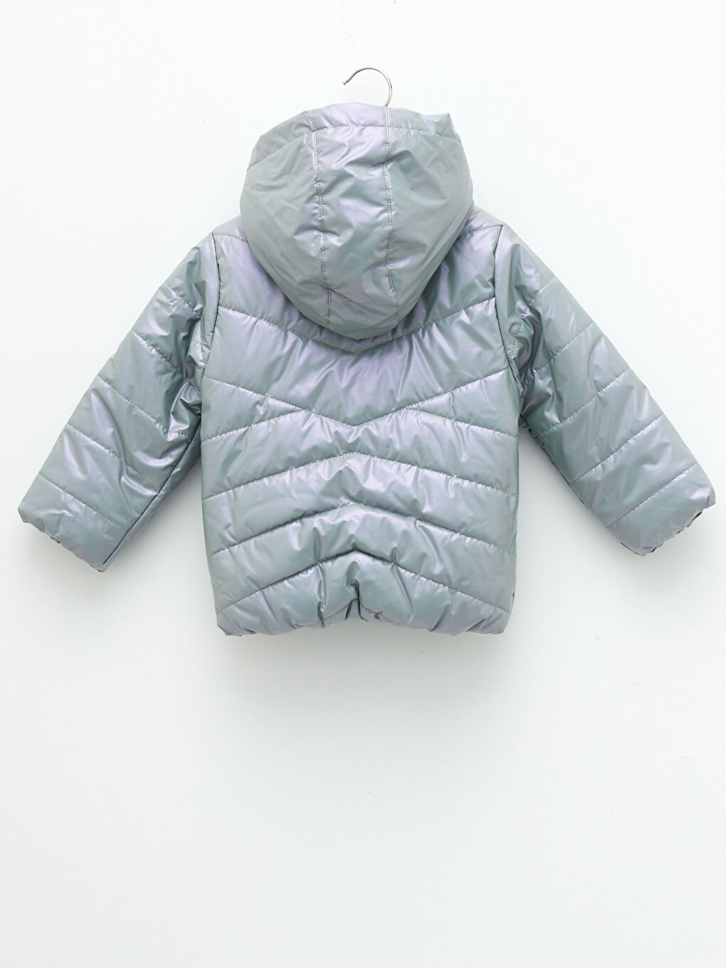 Kapüşonlu Uzun Kollu Basic Kız Bebek Şişme Mont-1