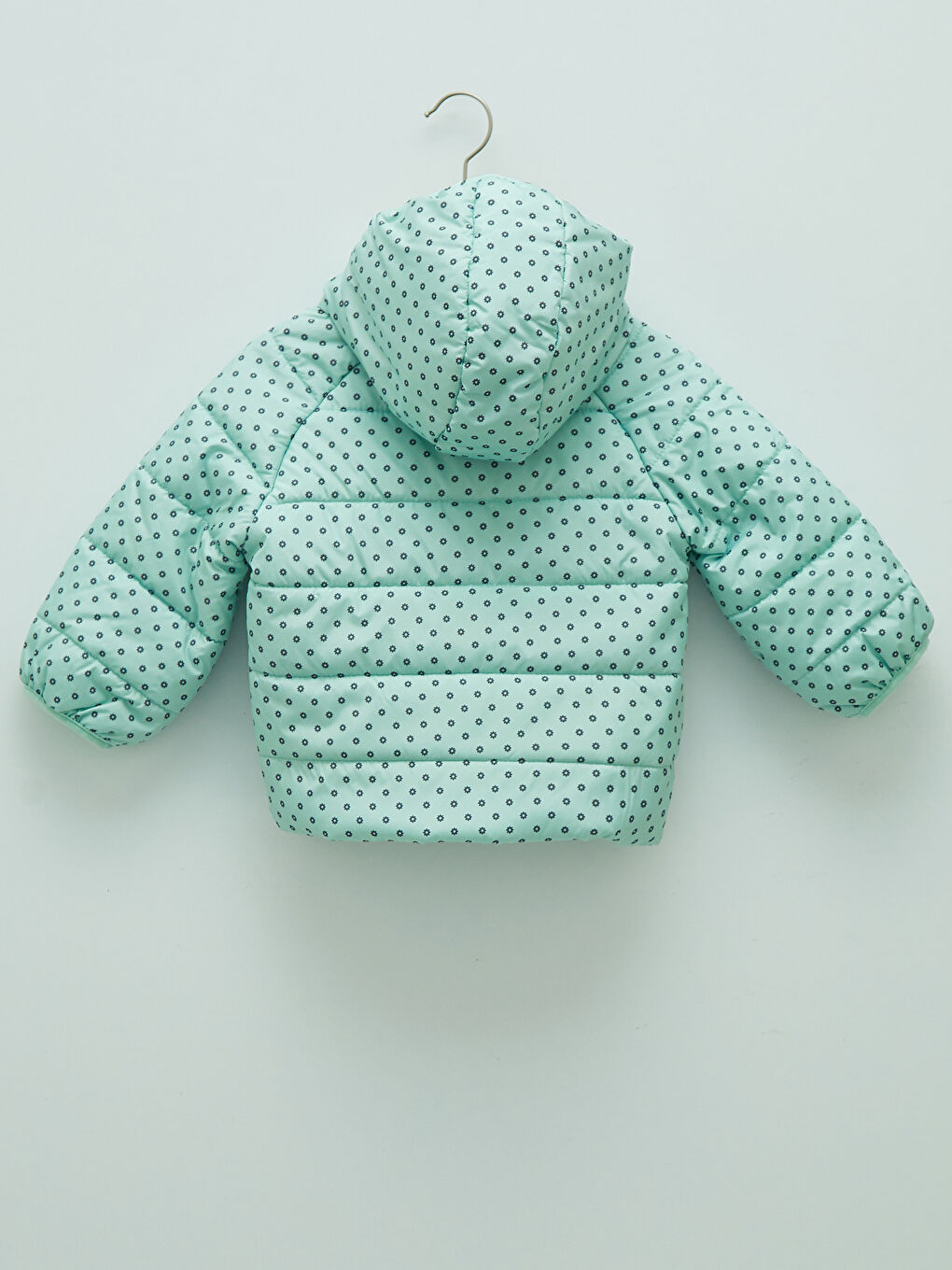 Пальто з капюшоном, довгим рукавом та принтом для дівчаток-5