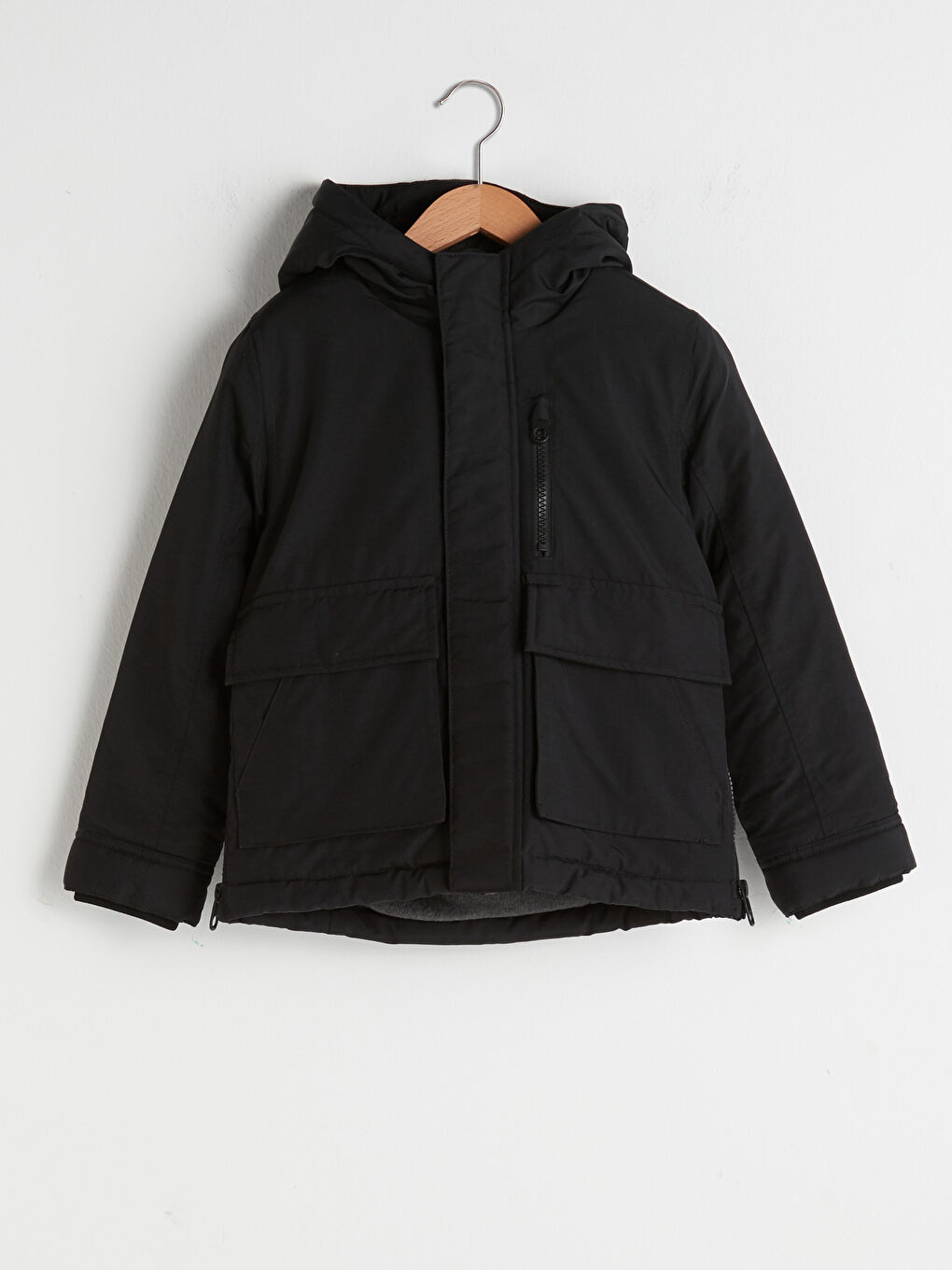 Ұлдарға капюшонды қалың пальто