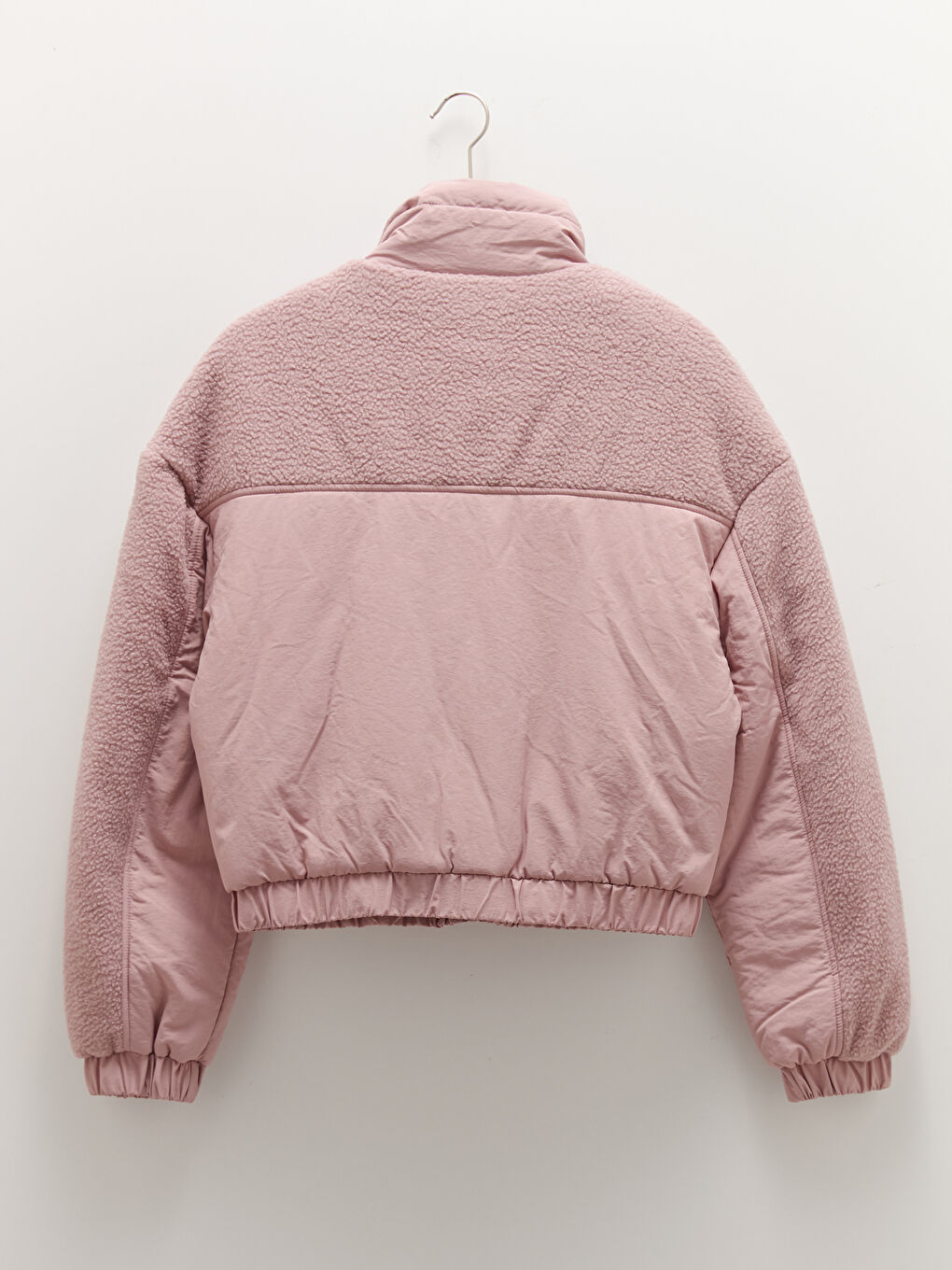 Stand Collar Long Sleeved Straight Pocket Detailed Women's Coat-7