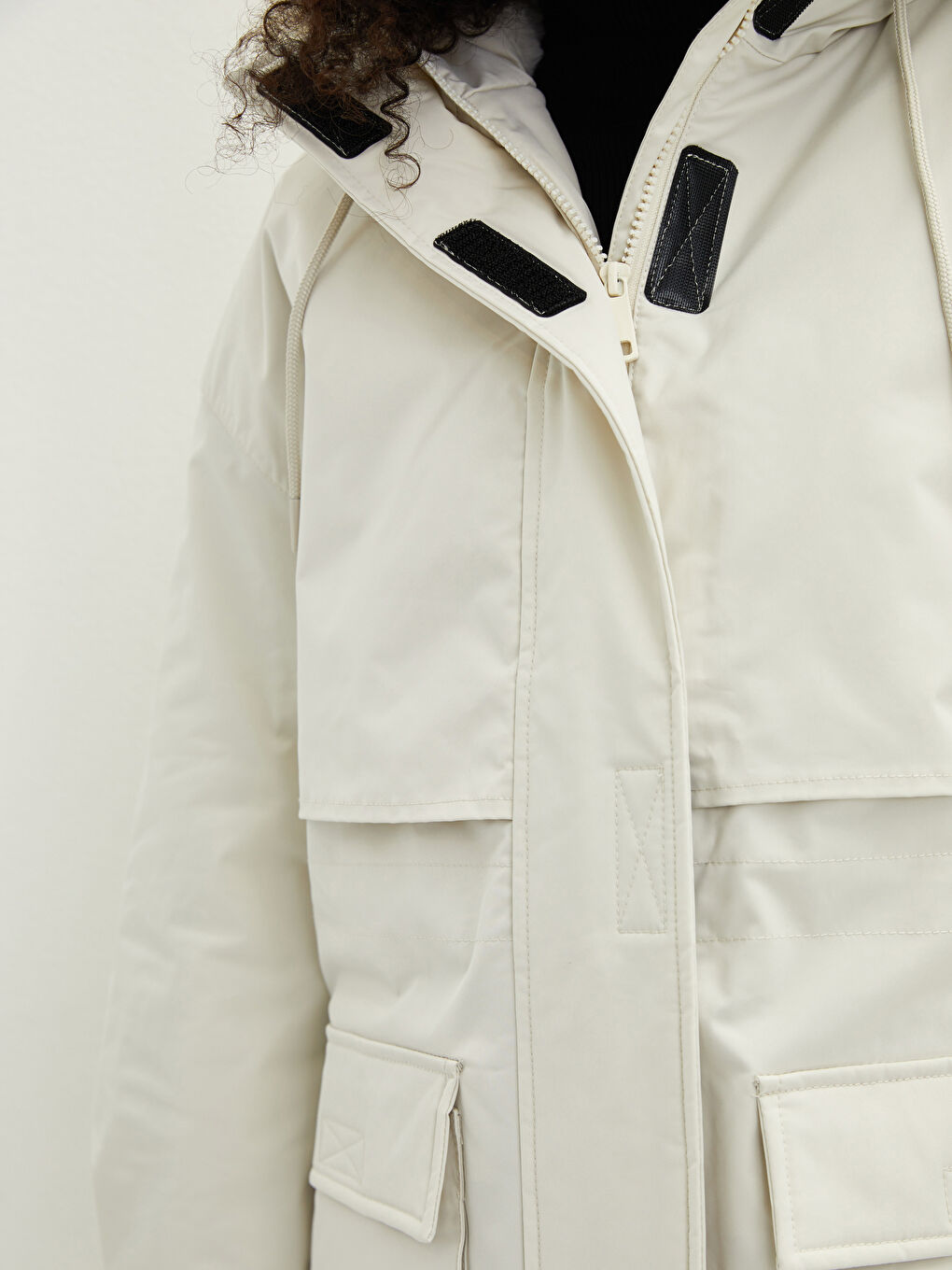 Mit Kapuze Regulär Langarm Damen Parka-4