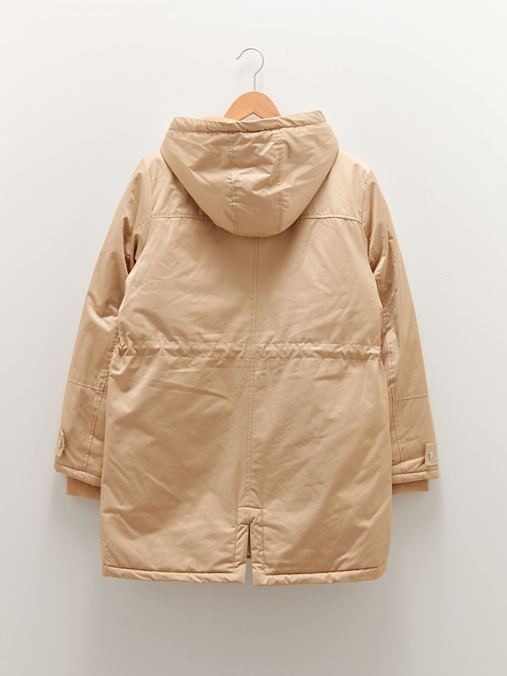 Hooded Plain Pocket Detailed Long Sleeve Thick Women's Parka-6