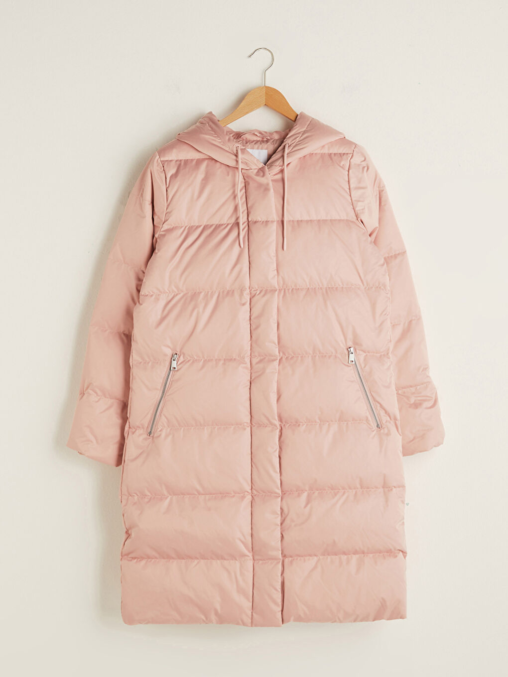 Manteau en Duvet Épais à Capuche Uni à Manches Longues pour Femmes-5