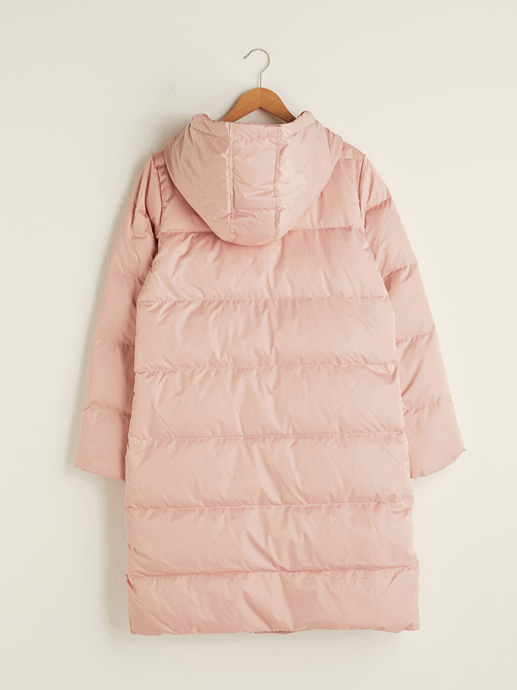 Manteau en Duvet Épais à Capuche Uni à Manches Longues pour Femmes-6
