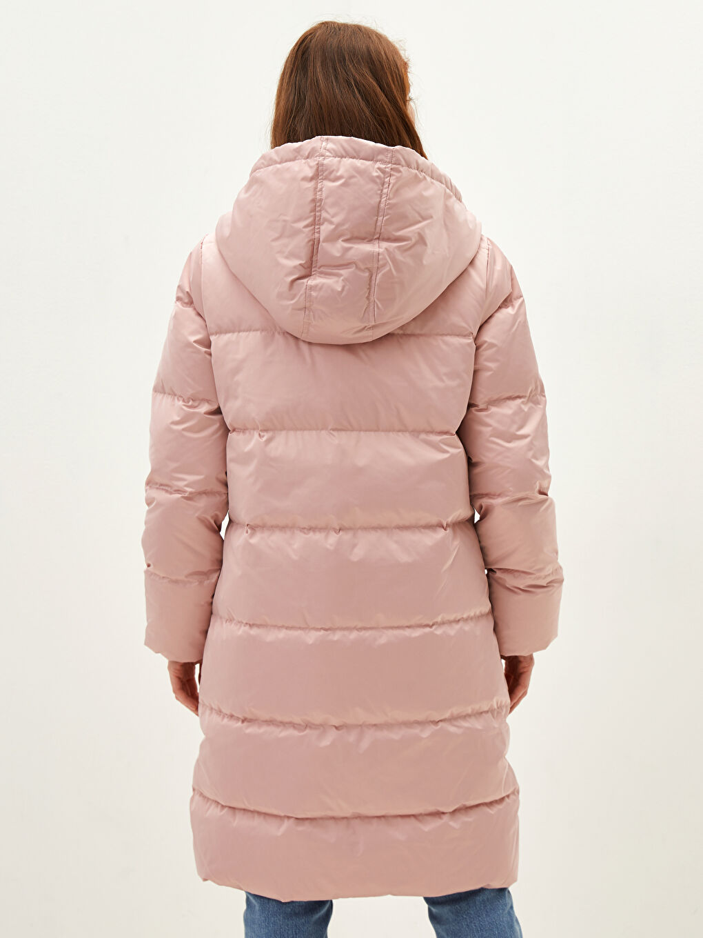 Manteau en Duvet Épais à Capuche Uni à Manches Longues pour Femmes-3