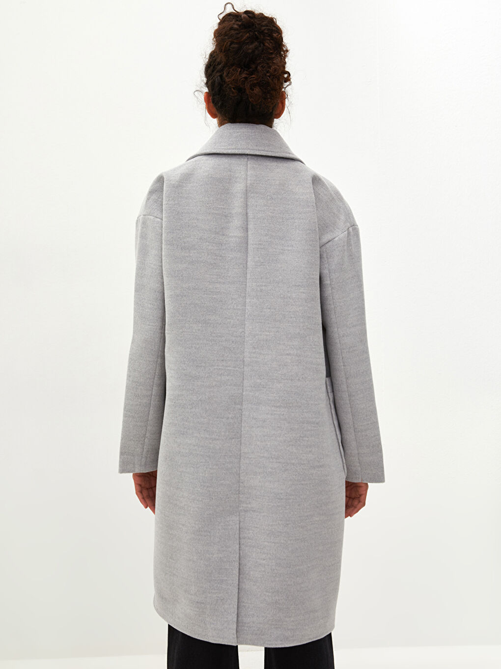 Jacket Collar Regular Pocket Detailed Long Sleeve Women's Cachet Coat-4