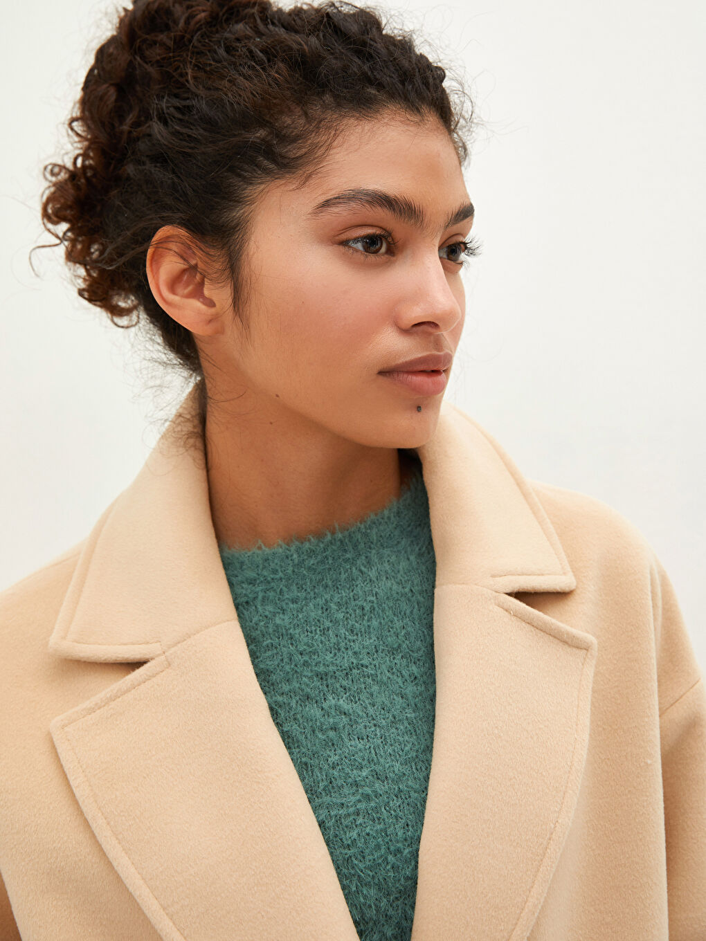 Jacket Collar Regular Pocket Detailed Long Sleeve Women's Cachet Coat-4