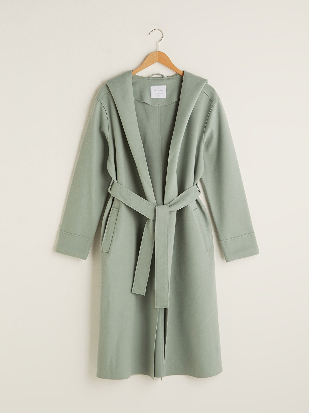Hooded Straight Pocket Detailed Long Sleeve Women's Cachet Coat-6