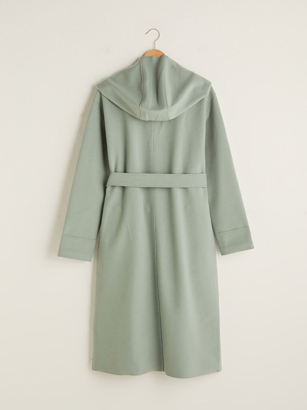 Hooded Straight Pocket Detailed Long Sleeve Women's Cachet Coat-7