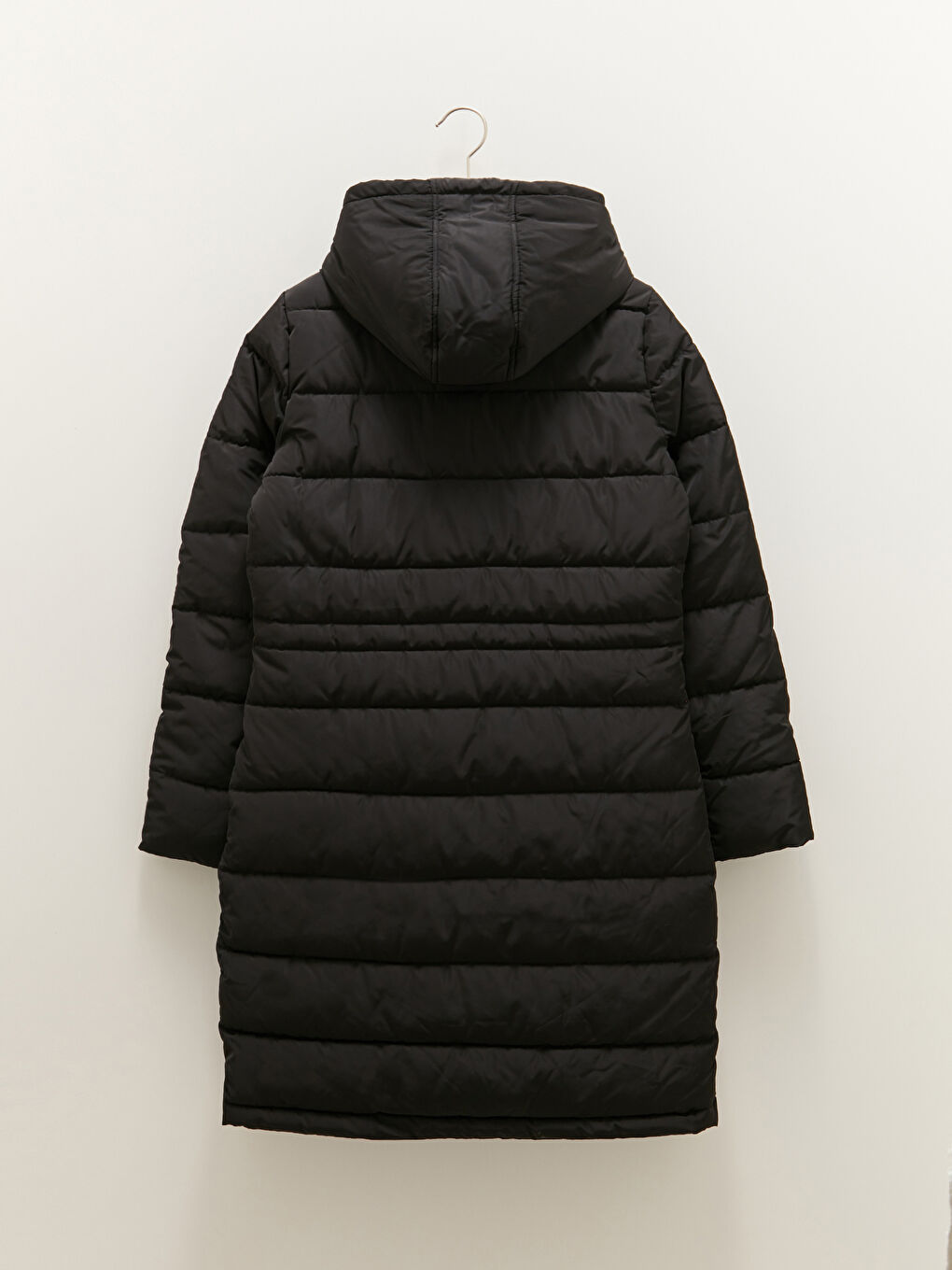 Пуховик с капюшоном, прямыми карманами и длинным рукавом для женщин-6
