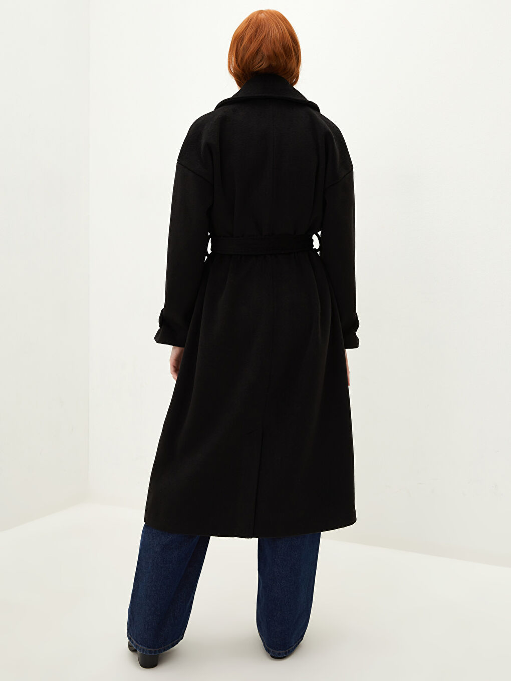 LCW Vision Mantel Cachet für Damen mit Jackenkragen, Taillengürtel und Taschen, lange Ärmel -W10555Z8-CVL