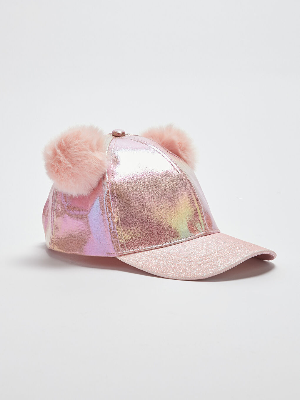 Блестящая кепка с помпоном для девочек-2