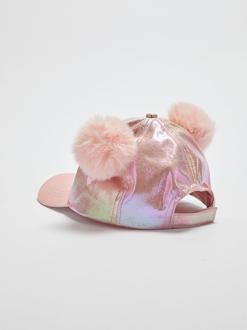 Блестящая кепка с помпоном для девочек-4