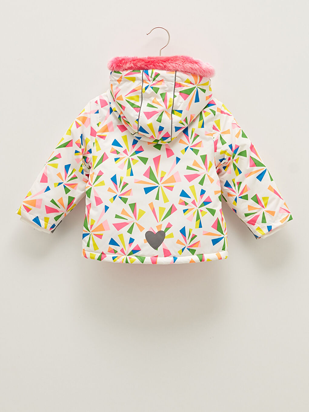 Hooded Long Sleeve Patterned Baby Girl Zipper Coat-1