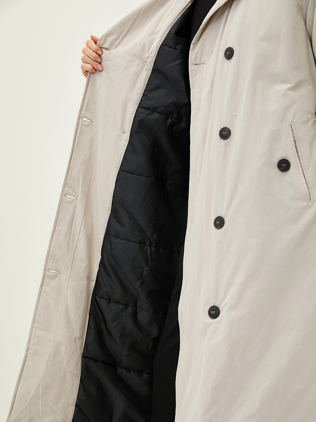 Jacket Collar Straight Long Sleeve Waist Belted Women's Trench Coat-8