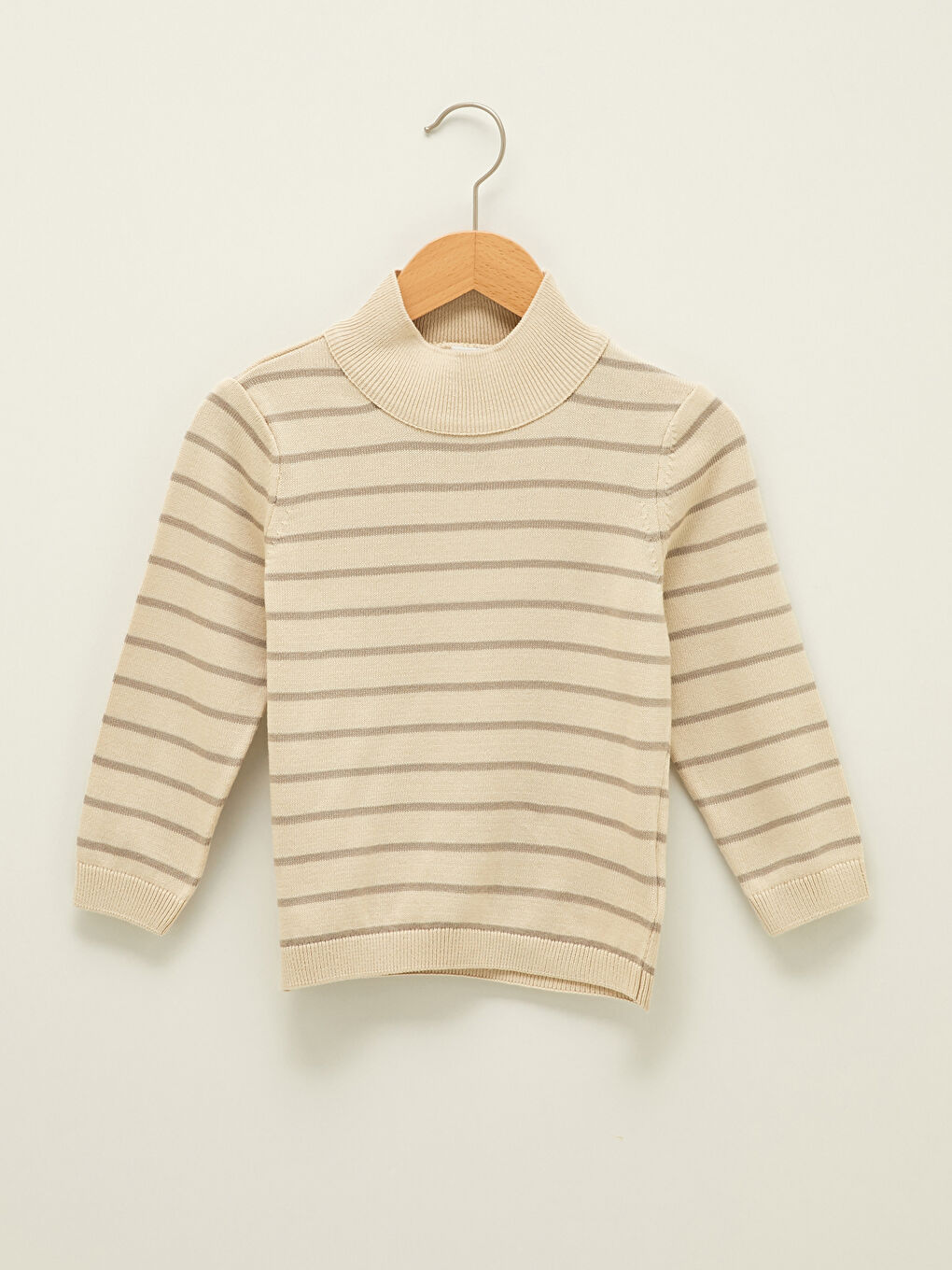 Turtleneck Long Sleeve Striped Baby Boy Tricot Sweater