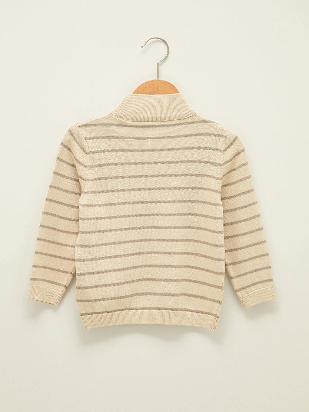 Turtleneck Long Sleeve Striped Baby Boy Tricot Sweater-1