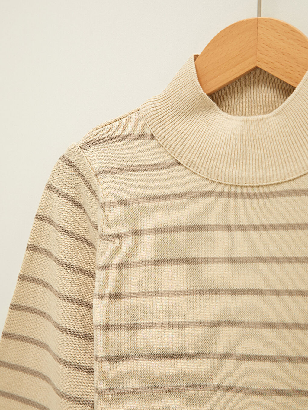 Turtleneck Long Sleeve Striped Baby Boy Tricot Sweater-2