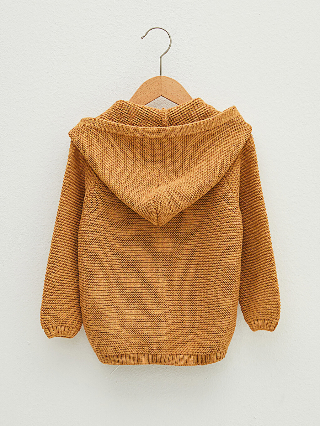 Cardigan en tricot à manches longues avec fermeture à boutons pour bébé garçon à capuche-1