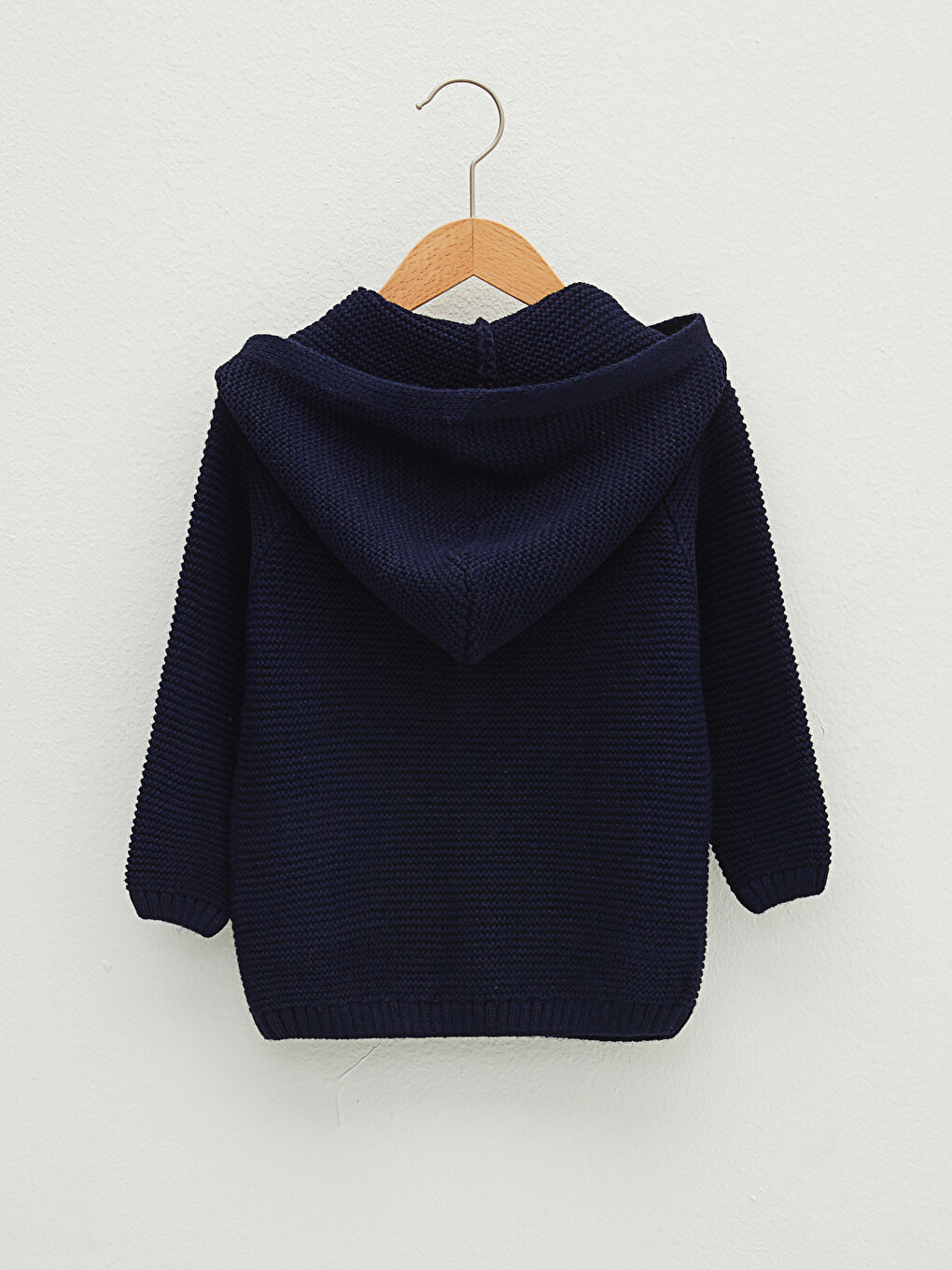Hooded Long Sleeve Baby Boy Button Closure Knitwear Cardigan-1