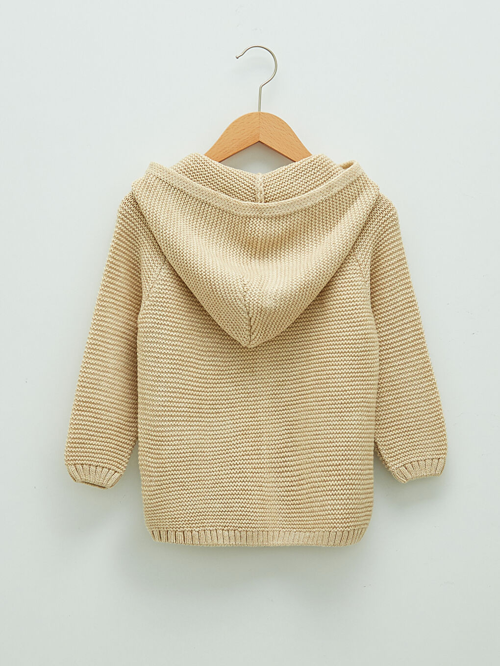 Cardigan en tricot à manches longues avec fermeture à boutons pour bébé garçon à capuche-1