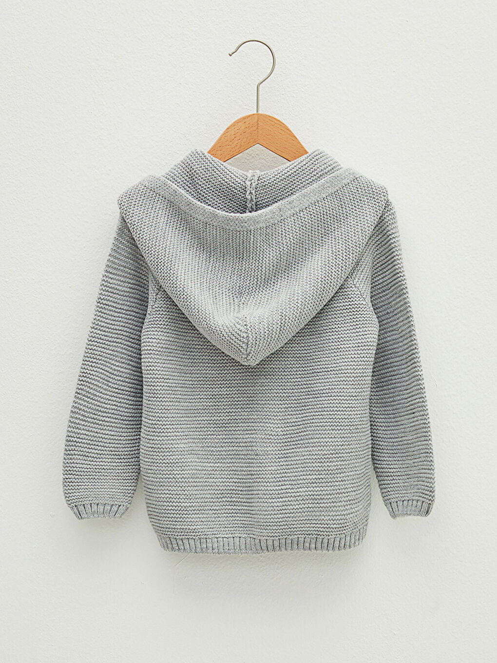 Hooded Long Sleeve Baby Boy Button Closure Knitwear Cardigan-1