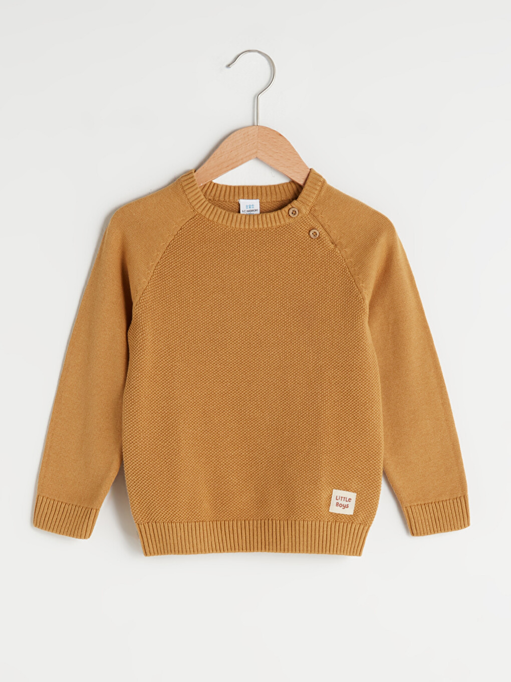 Crew Neck Self Patterned Baby Boy Knitwear Sweater