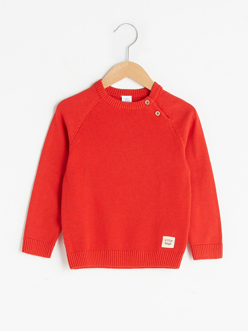 LCW baby Crew Neck Self Patterned Baby Boy Knitwear Sweater -W10629Z1-GZX