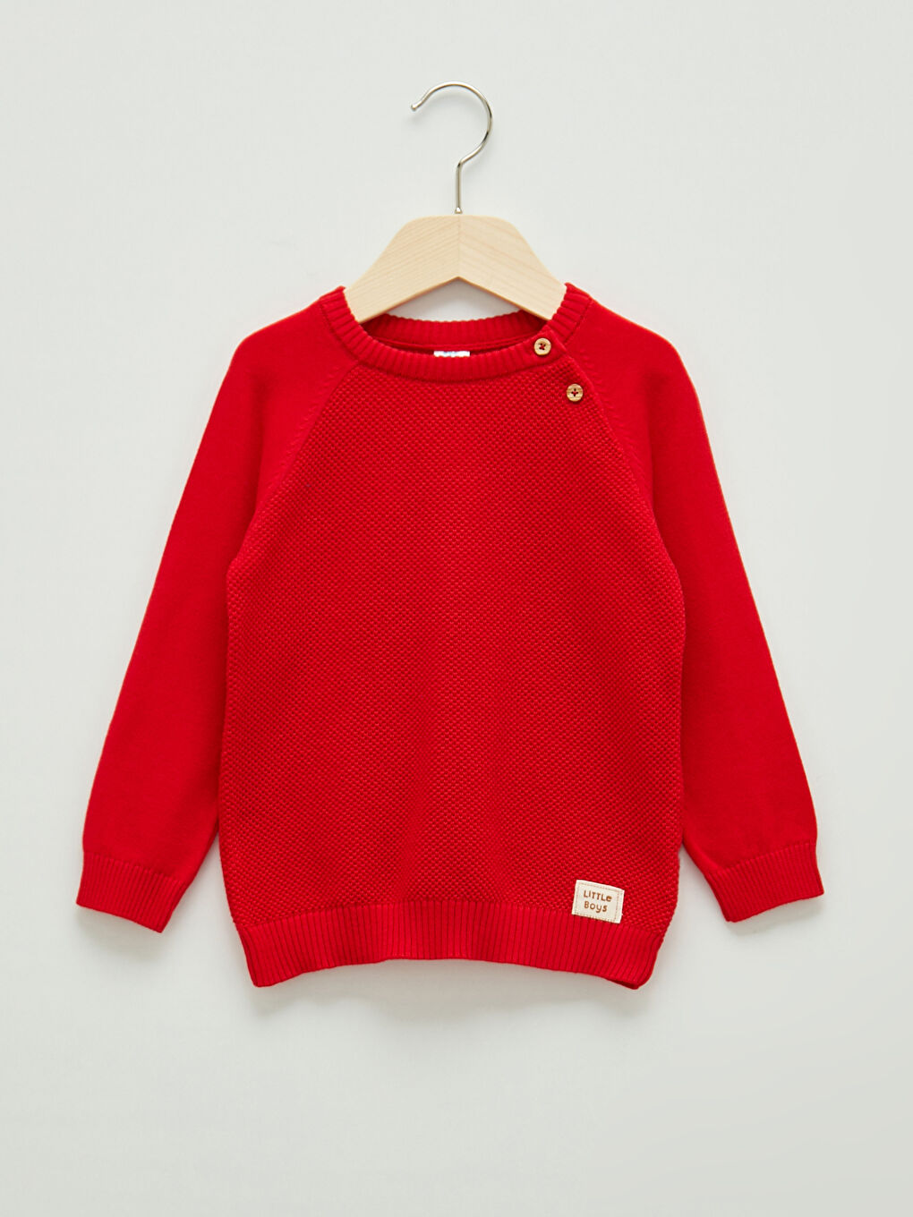 LCW baby Crew Neck Self Patterned Baby Boy Knitwear Sweater -W10629Z1-GZX