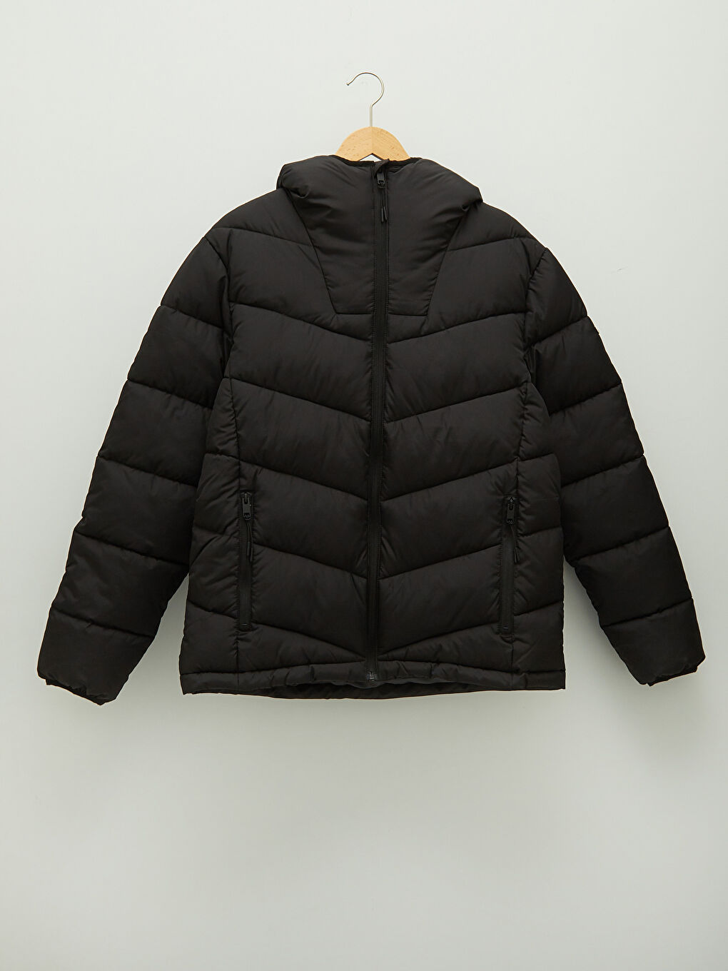 Geacă Matlasată Slim Fit cu Glugă pentru Bărbați-6